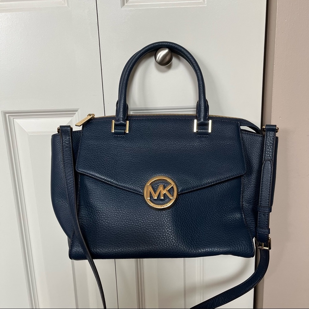Michael Kors Navy Blue Satchel Handbag
